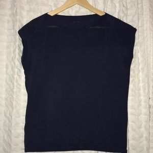 Coldwater Creek Sz L/14 boatneck sweater in navy